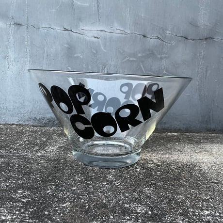 70'S GLASS POP CORN BOWL [J-044]