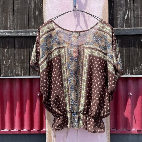 PAISLEY SEE-THROUGH BLOUSE [S-6868]