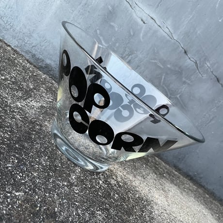 70'S GLASS POP CORN BOWL [J-044]