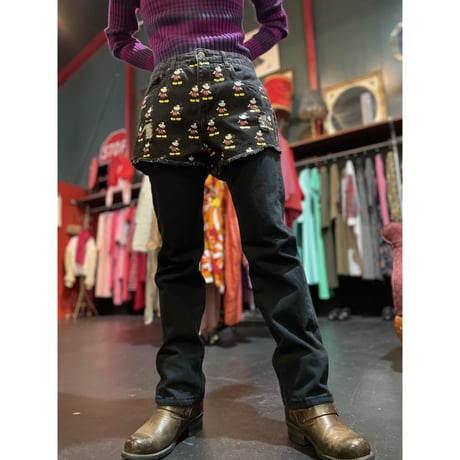 MICKEYMOUSE CUTOFF SHORT PANTS [S-0844]