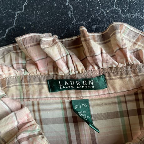 ”RALPH LAUREN” CHECK FRILL SHIRT [S-4347]
