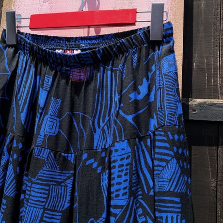 80’S UNIQUE PRINT LONG SKIRT [S-1827]