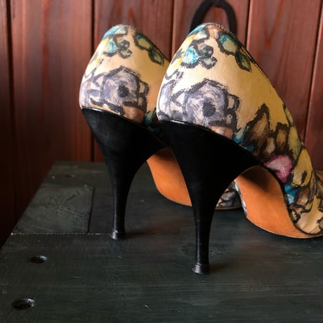 PAINT DESIGN FABRIC PUMPS 23.0cm[S-3197]
