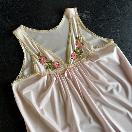 70'S EMBROIDERY&FRILL LINGERIE DRESS [S-3774]