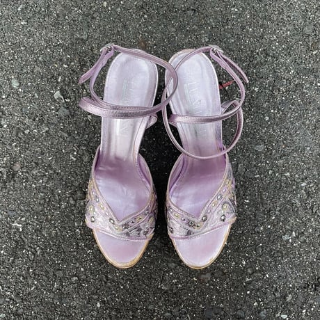 EMBROIDERY LEATHER STRAP SANDAL 24.0cm [S-6437]