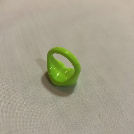 80’S LIME GREEN HEART RING [S-2152]