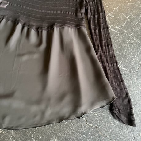 BORDER KNIT×SHEER TOPS [S-3554]