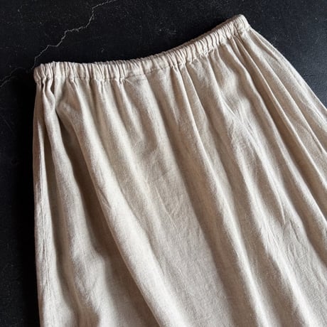 LINEN FRILL LONG SKIRT [S-3807]