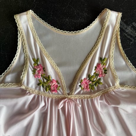 70'S EMBROIDERY&FRILL LINGERIE DRESS [S-3774]