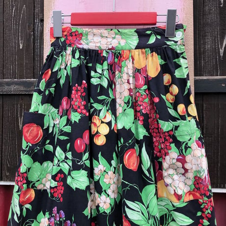 80’S FLOWER PRINT SKIRT [S-3066]