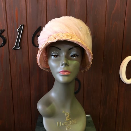 60'S TULLE DESIGN STRAW HAT [S-0424]