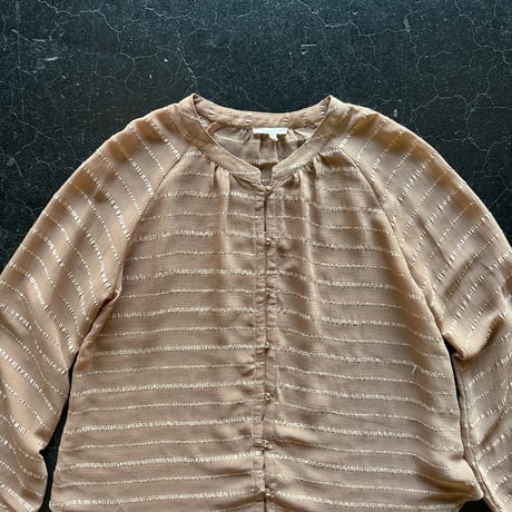 BORDER SHEER BLOUSE [S-2674]