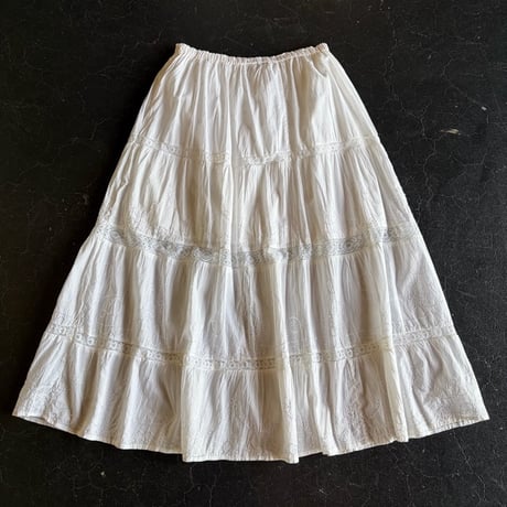 EMBROIDERY INDIA COTTON SKIRT [S-3769]