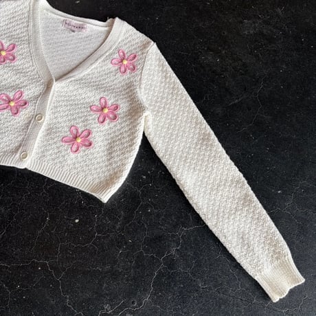 FLOWER COTTON KNIT CARDIGAN [S-3627]