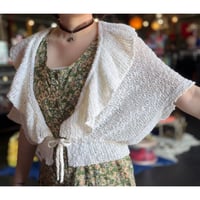 70’S COTTON CROCHET FRILL BORELO [S-4198]