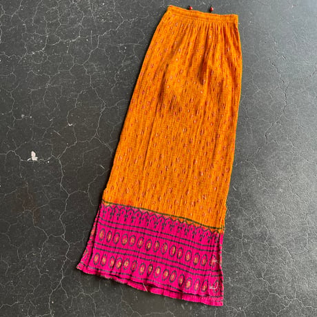 INDIA FABRIC SHIRRING SKIRT [S-0251]