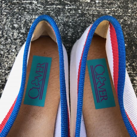 BORDER DESIGN FLAT SHOES 22.0cm [S-4397]