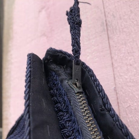 50'S NAVY CROCHET CLUTCH BAG [HP-0047]