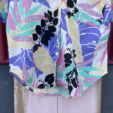 80’S COTTON HAWAIIAN SHIRT [S-2399]