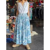 FLOWER COTTON LONG SKIRT [S-4401]