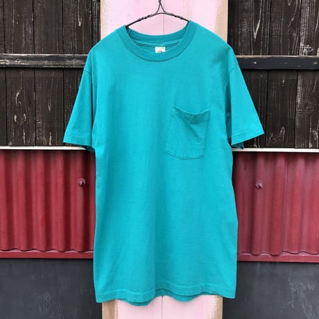 USA製 TURQUOISE GREEN POCKET TEE [S-1637]