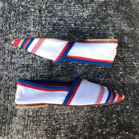 BORDER DESIGN FLAT SHOES 22.0cm [S-4397]