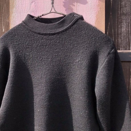 50’S "BALISE" BLACK WOOL MARINE KNIT [S-4009]