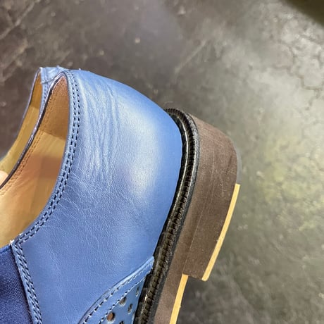 "JILL SANDER NAVY" DOT HOLE LEATHER SHOES 24.5cm [S-1386]