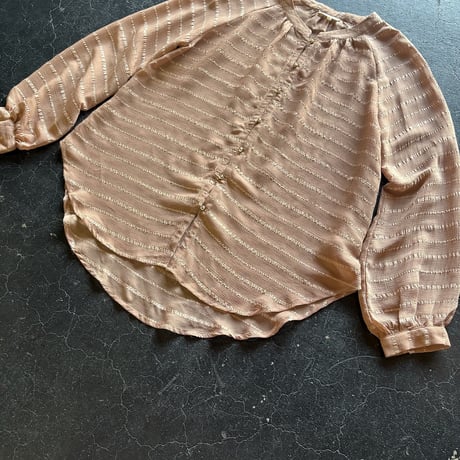 BORDER SHEER BLOUSE [S-2674]