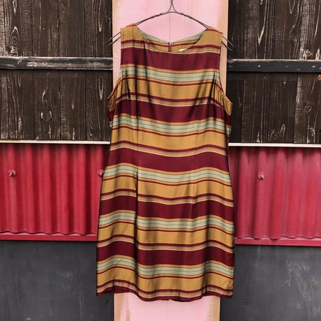 80’S BORDER ACETATE DRESS [S-3138]