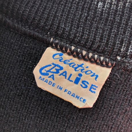 50’S "BALISE" BLACK WOOL MARINE KNIT [S-4009]