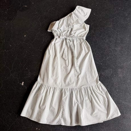 ONE SHOULDER STRIPE DRESS [S-2983]