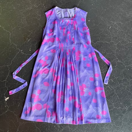 70’S LEAF PRINT POLY DRESS [S-1893]