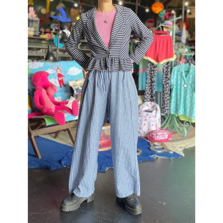STRIPE LINEN×COTTON EASY PANTS [S-4325]