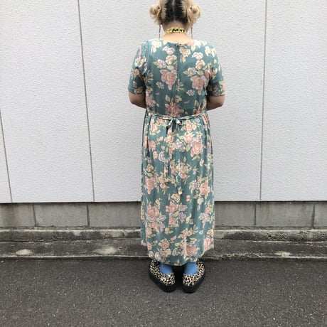 80’S FLOWER LONG DRESS [S-3008]