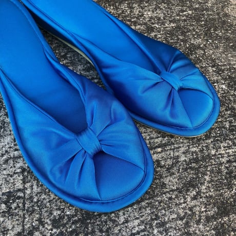 60’S RIBBON DESIGN ROOM SHOES 23.5-24.5cm [S-4404]