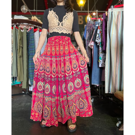 ETHNIC COTTON LONG SKIRT [S-7485]