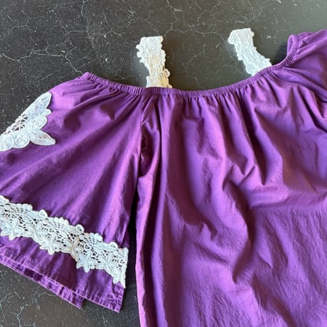 LACE DESIGN COTTON BLOUSE [S-4096]