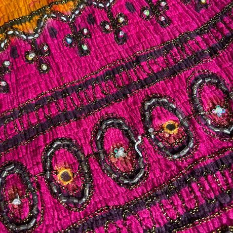 INDIA FABRIC SHIRRING SKIRT [S-0251]