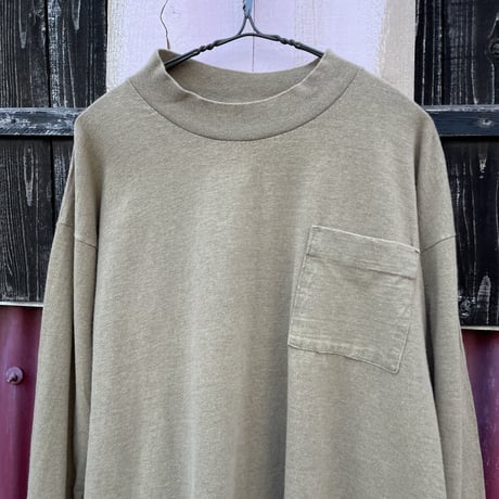 COTTON HIGH-NECK POCKET L/S T-SHIRT [S-4911]