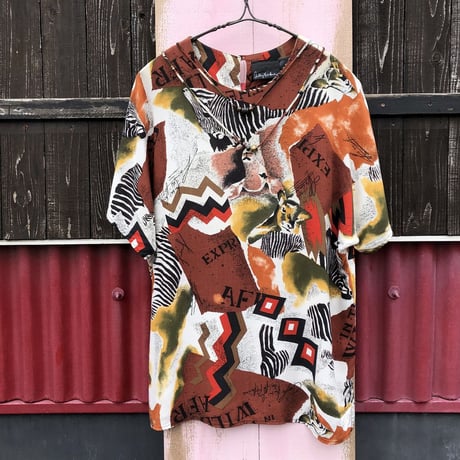 ANIMAL PRINT PULLOVER BLOUSE [S-2260]