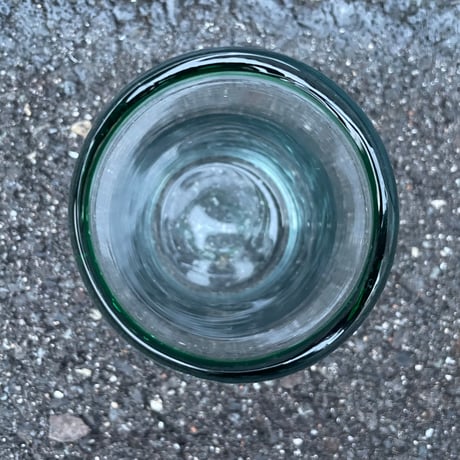 Vintage GREEN TUMBLER GLASS [J-200]