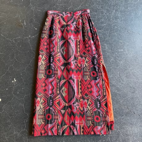 60’S ETHNIC FABRIC LONG SKIRT [S-1802]