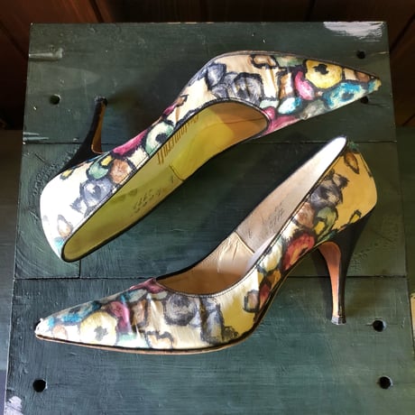 PAINT DESIGN FABRIC PUMPS 23.0cm[S-3197]