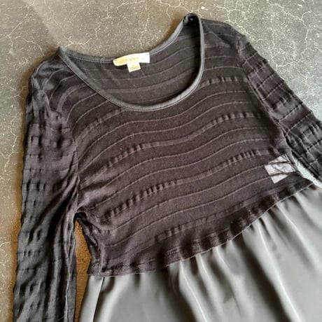 BORDER KNIT×SHEER TOPS [S-3554]