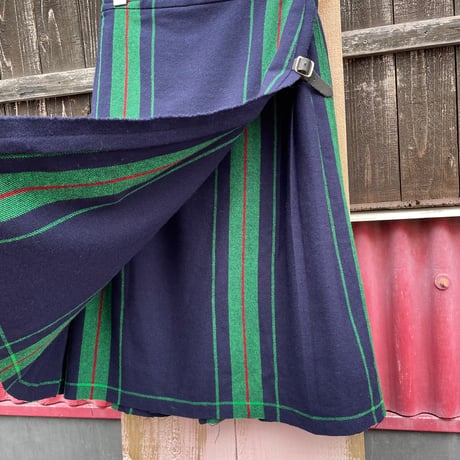 STRIPE WOOL KILT SKIRT [S-6025]