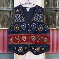 EMBROIDERY WOOL VEST [S-5410]