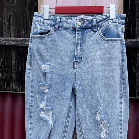 DAMAGE DENIM PANTS [S-4453]