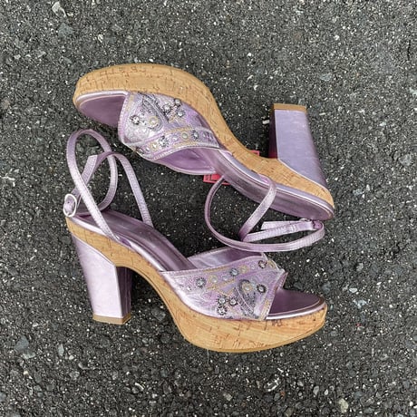 EMBROIDERY LEATHER STRAP SANDAL 24.0cm [S-6437]