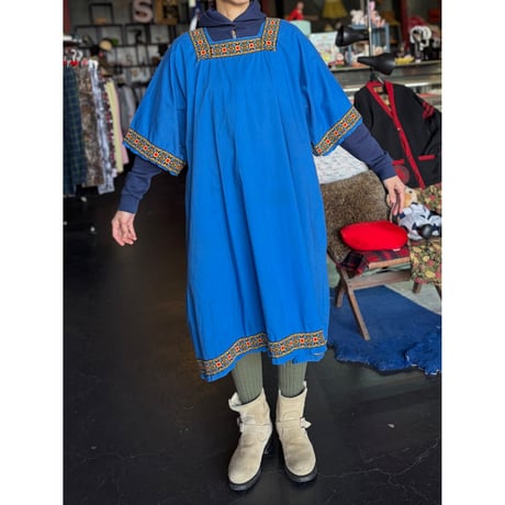 80’S ETHNIC LONG DRESS [S-1186]